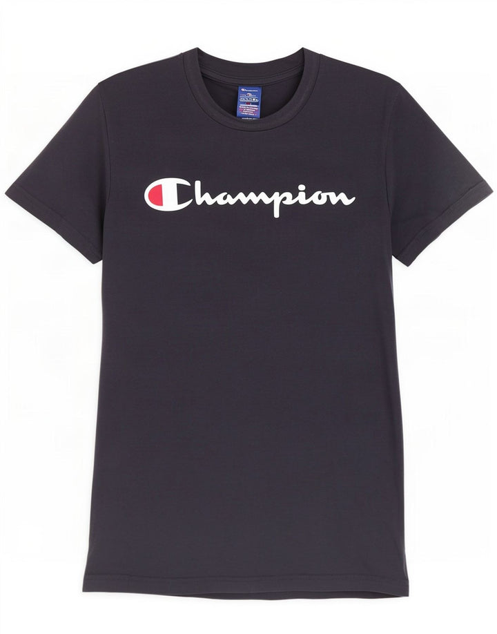 Champion Mens Graphic T-Shirt Top Small Black Cotton