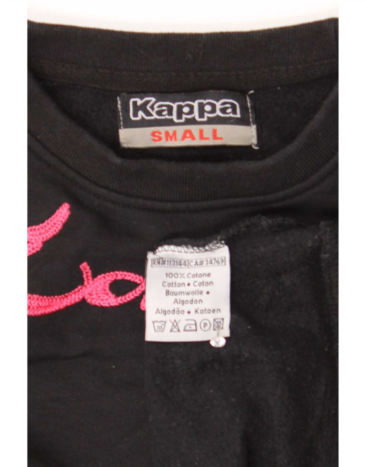 Kappa Mens Graphic Sweatshirt Jumper Small Black Cotton