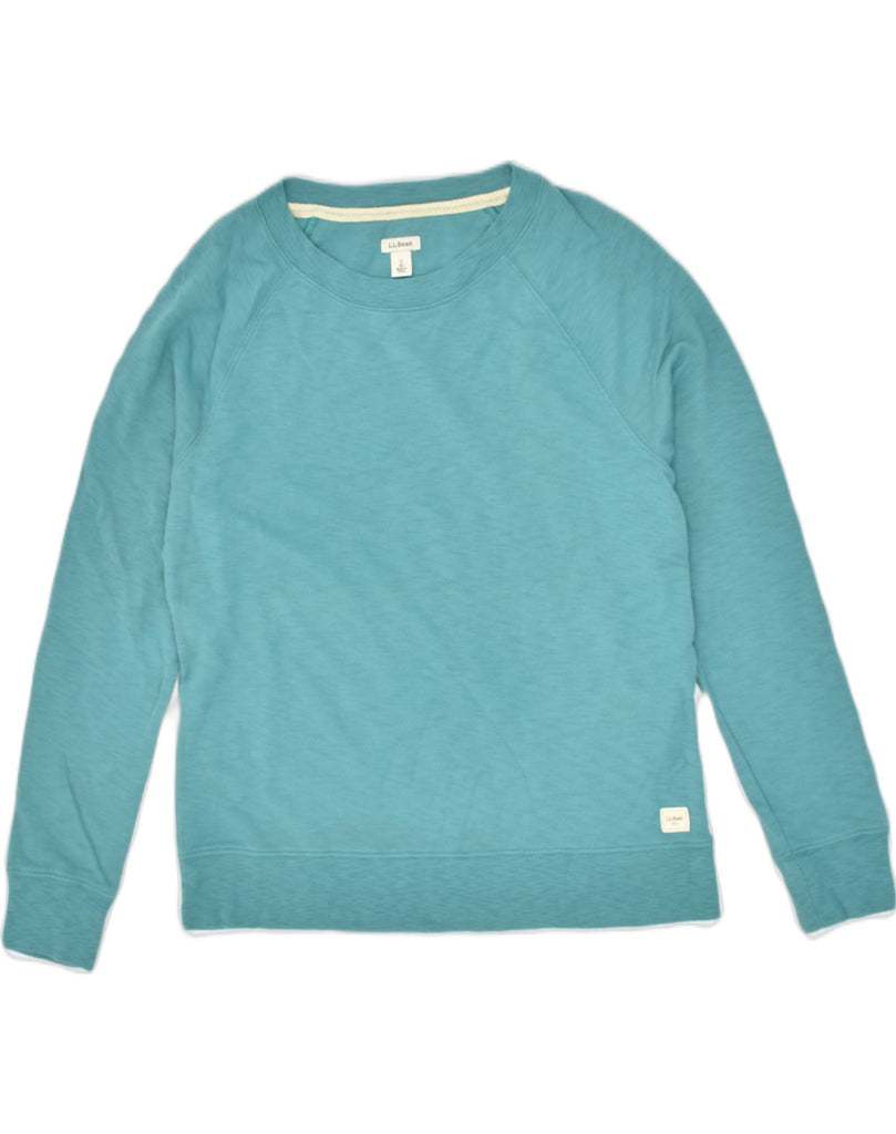 L.L.BEAN Womens Sweatshirt Jumper UK 10 Small Turquoise Cotton | Vintage L.L.Bean | Thrift | Second-Hand L.L.Bean | Used Clothing | Messina Hembry 