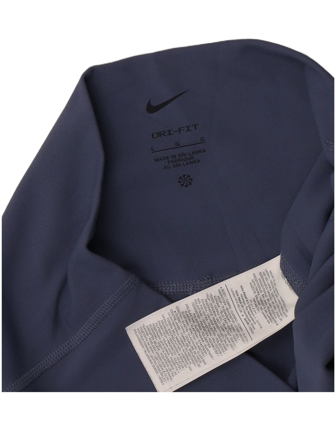 Nike Womens Dri Fit Leggings UK 14 Large  Navy Blue Polyester