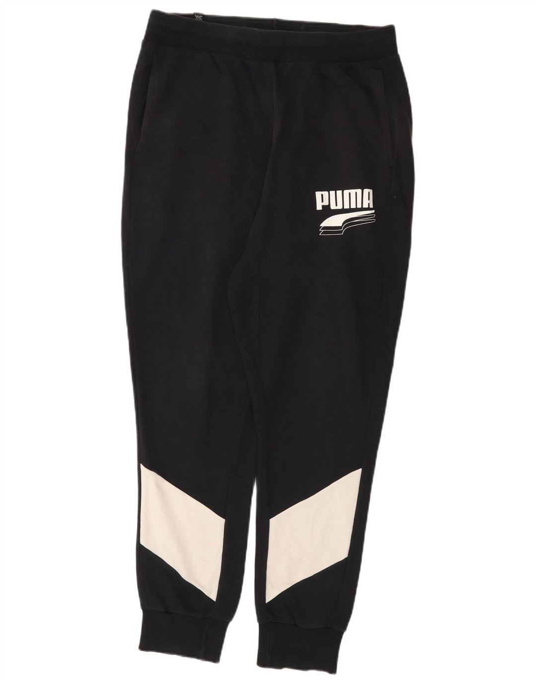 Puma Mens Graphic Tracksuit Trousers Joggers Large Black Colourblock