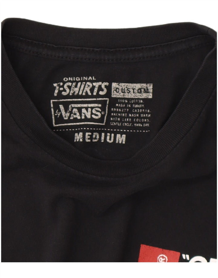 Vans Mens Graphic T-Shirt Top Medium Black Cotton