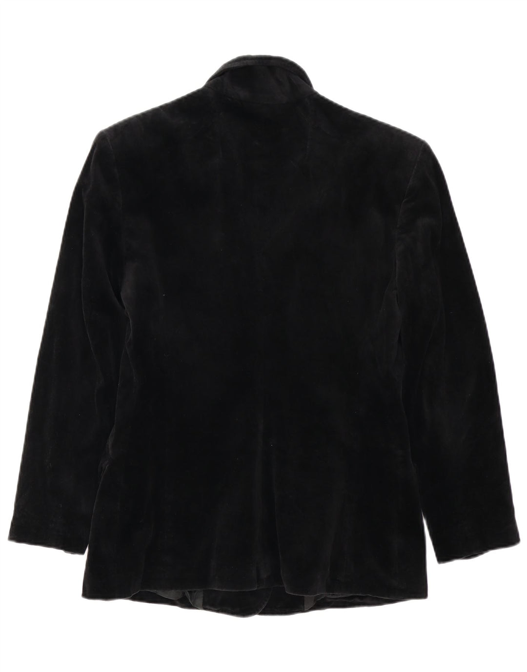 BENETTON Womens Velvet Double Breasted Blazer Jacket IT 44 Medium Black