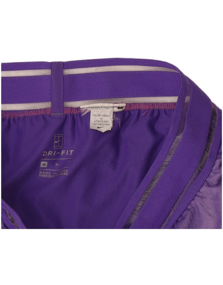 Nike Womens Sport Shorts UK 14 Medium Purple Striped