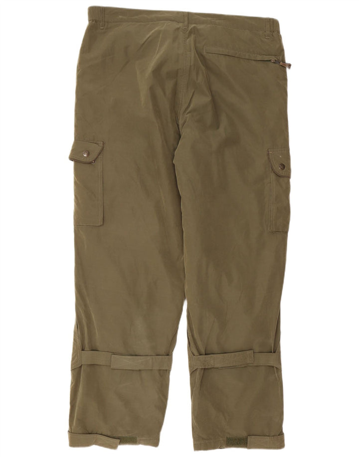 TCM Mens Straight Cargo Windbreaker Trousers Large W36 L30 Khaki Polyester