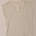 VINTAGE Womens Blouse Top UK 16 Large Off White Spotted Vintage Vintage and Second-Hand Vintage from Messina Hembry 