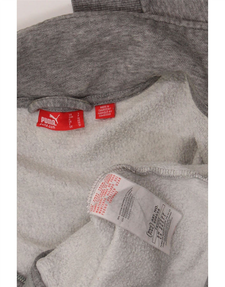 Puma Womens Tracksuit Top Jacket UK 10 Small Grey Cotton