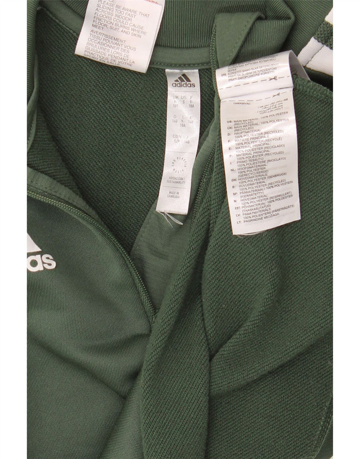 Adidas Boys Graphic Pullover Tracksuit Top 9-10 Years Khaki