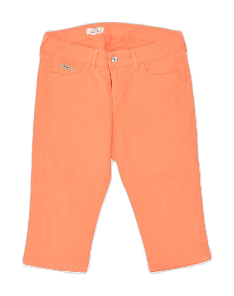 PEPE JEANS Womens Bermuda Shorts W32 Large Orange Polyester | Vintage | Thrift | Second-Hand | Used Clothing | Messina Hembry 