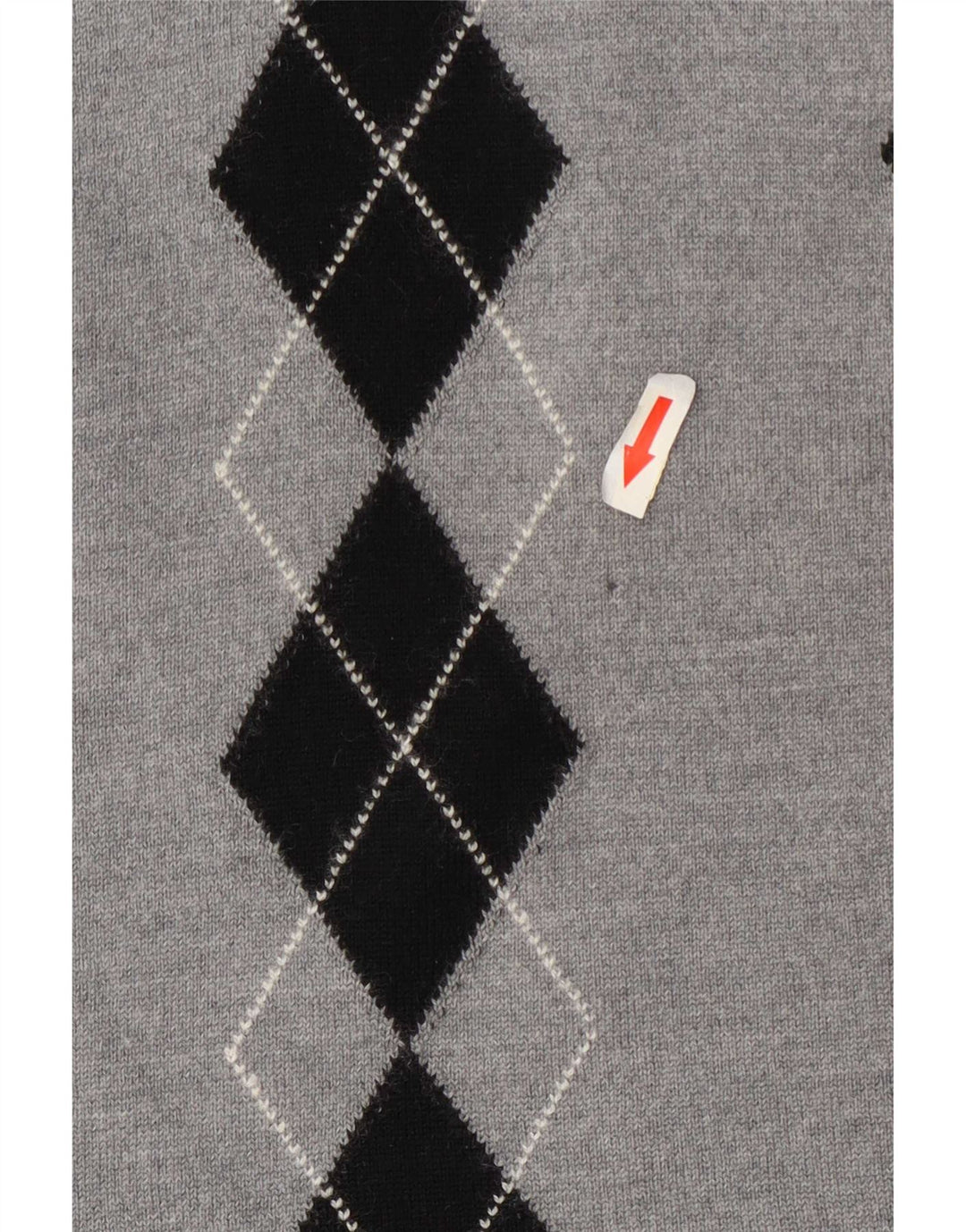 Vintage Womens Roll Neck Jumper Sweater UK 14 Medium Grey Argyle/Diamond