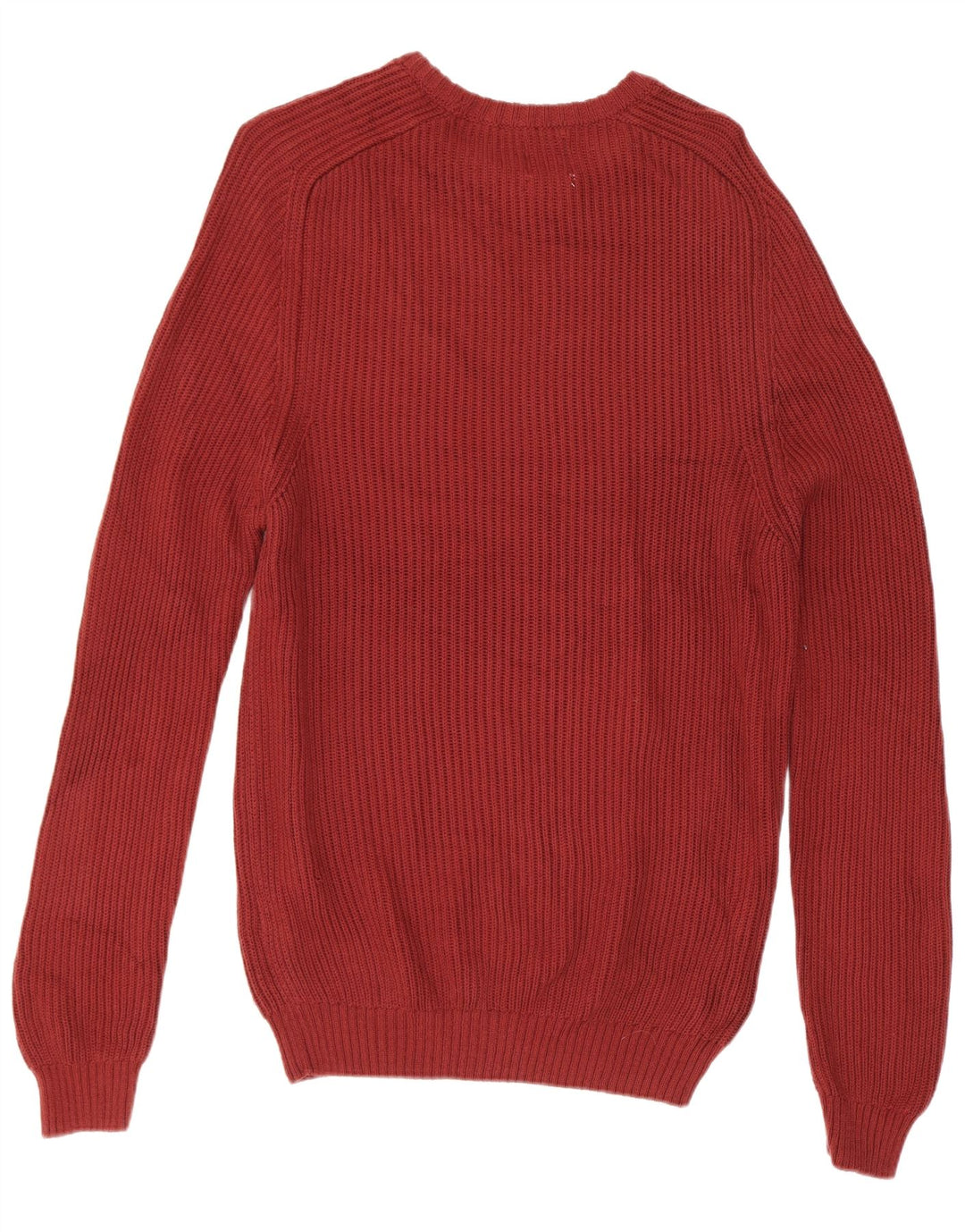 Zara Mens Boat Neck Jumper Sweater Medium Burgundy Cotton