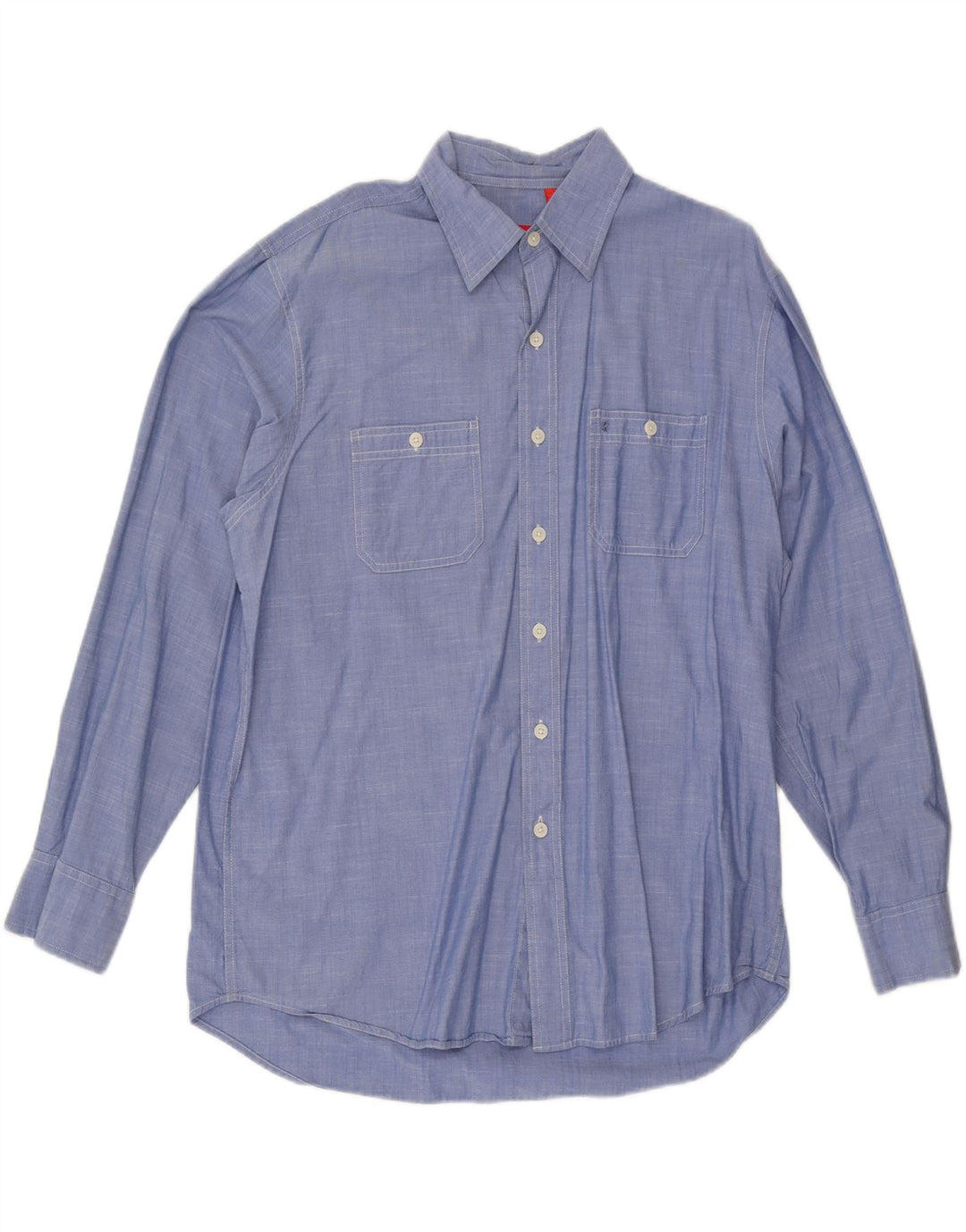 IZOD Mens Shirt Large Blue Flecked Cotton