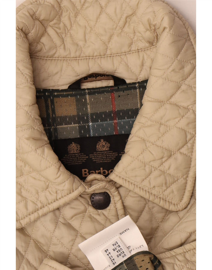 Barbour Womens Quilted Overcoat UK 16 Large Beige Polyamide