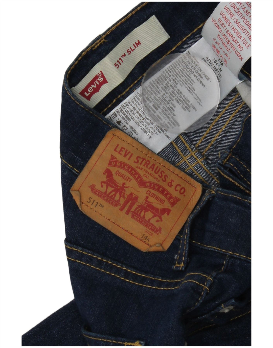 Levi's Boys 511 Slim Jeans 13-14 Years W28 L30 Blue Cotton