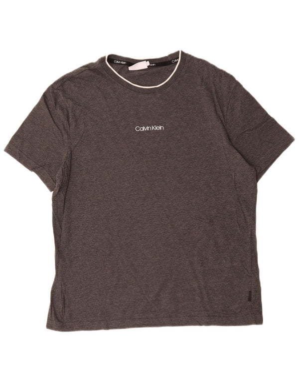 Calvin Klein Mens Graphic T-Shirt Top Large Grey Cotton