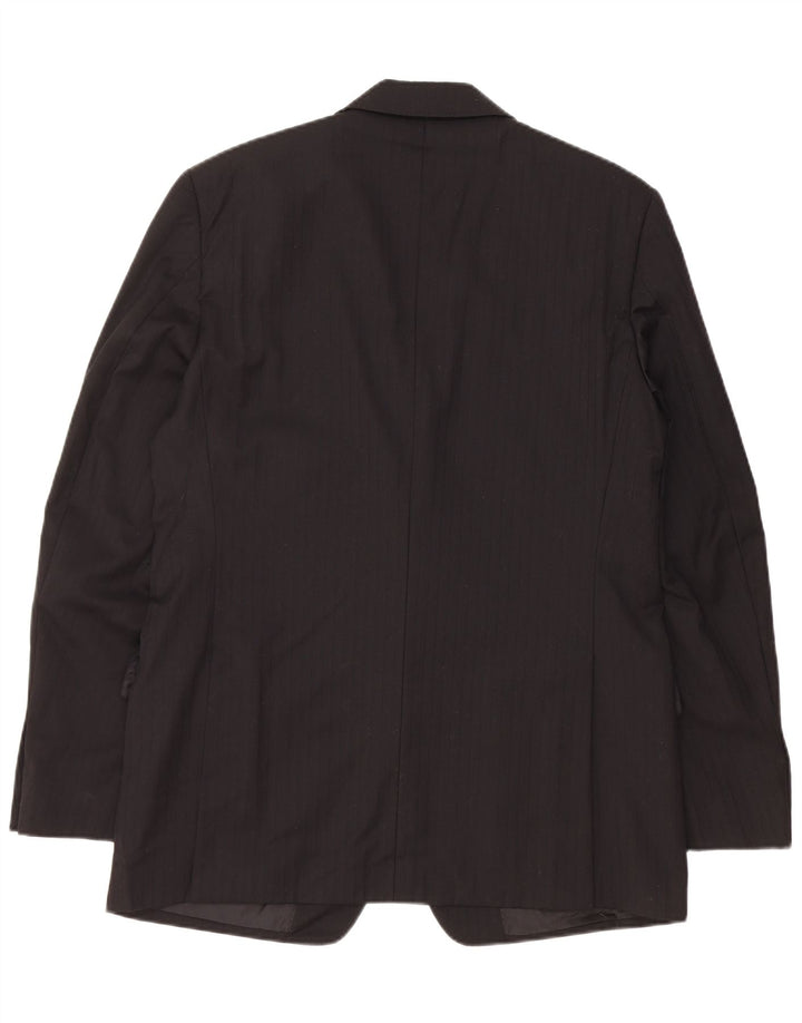 HUGO BOSS Mens 2 Button Blazer Jacket EU 50 Large Black Pinstripe