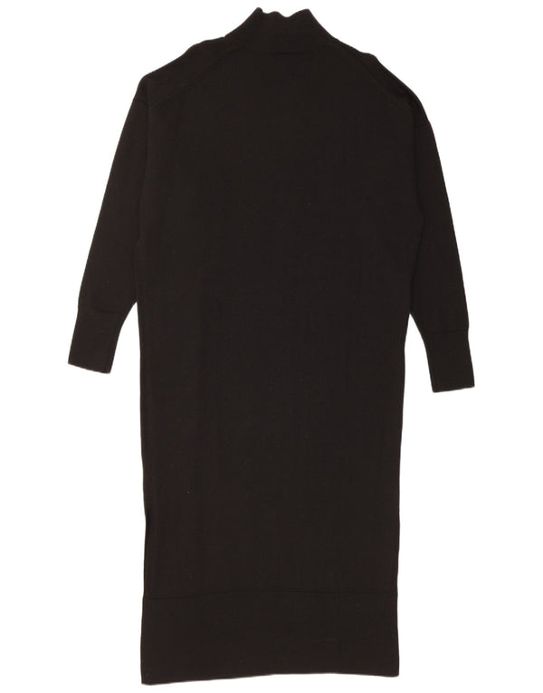 Cos Womens Maxi Oversized Jumper Dress UK 10 Small Black Wool