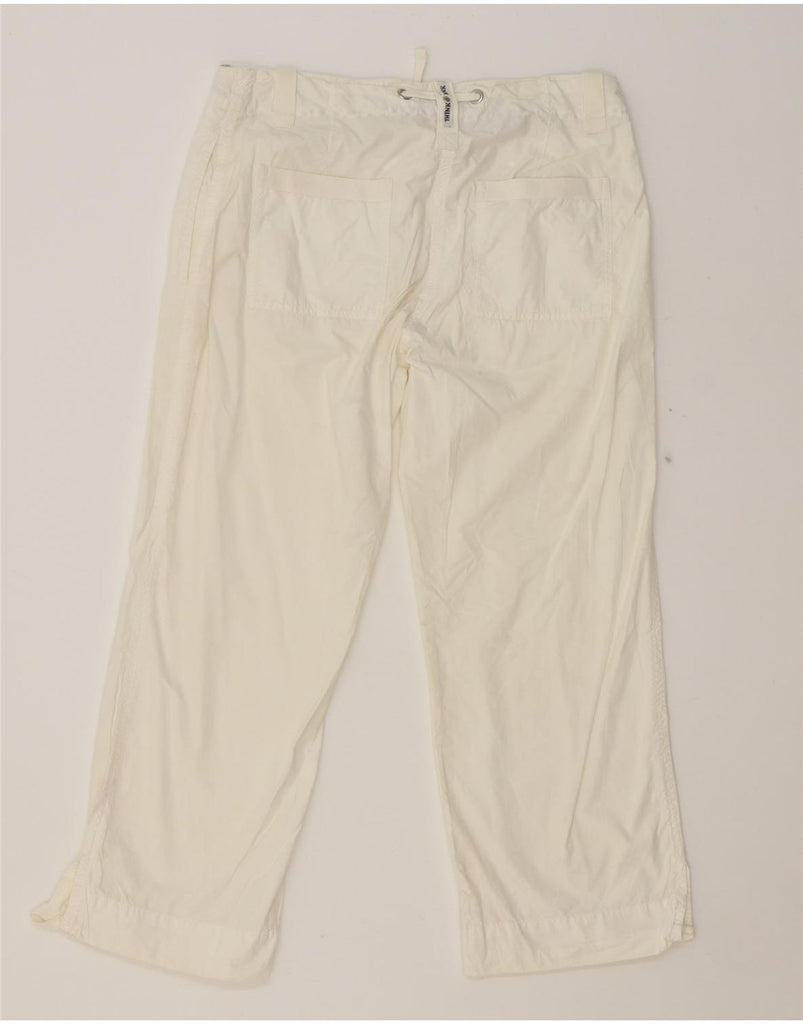 THINK PINK Womens Straight Cropped Trousers IT 44  Medium W30 L24  White Vintage Think Pink and Second-Hand Think Pink from Messina Hembry 