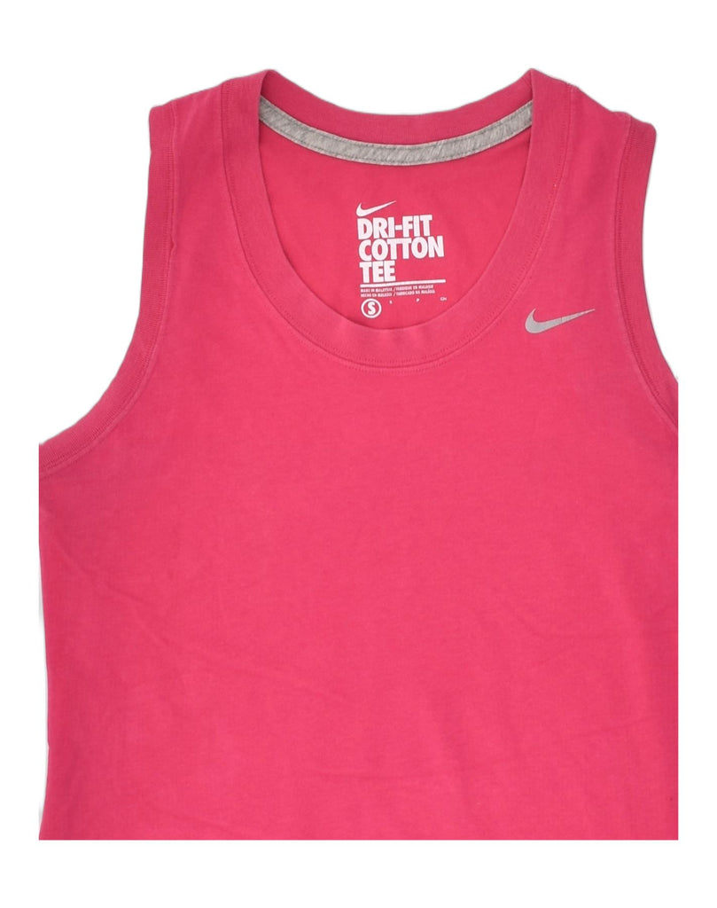 NIKE Womens Dri Fit Vest Top UK 8 Small Pink Cotton | Vintage Nike | Thrift | Second-Hand Nike | Used Clothing | Messina Hembry 