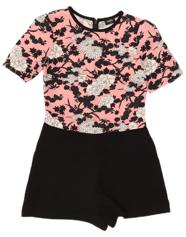 Oasis Womens Short Sleeve Playsuit UK 8 Small  Pink Floral