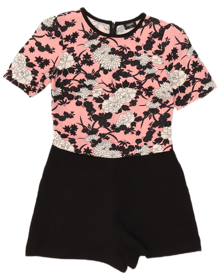 Oasis Womens Short Sleeve Playsuit UK 8 Small  Pink Floral