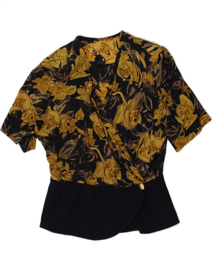 VINTAGE Womens Short Sleeve 1 Button Blazer Jacket UK 16 Large Yellow Vintage Vintage and Second-Hand Vintage from Messina Hembry 