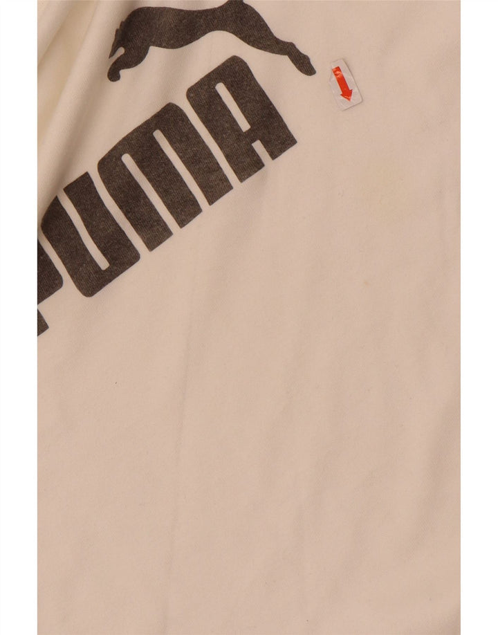 Puma Mens Graphic Top Long Sleeve Small White