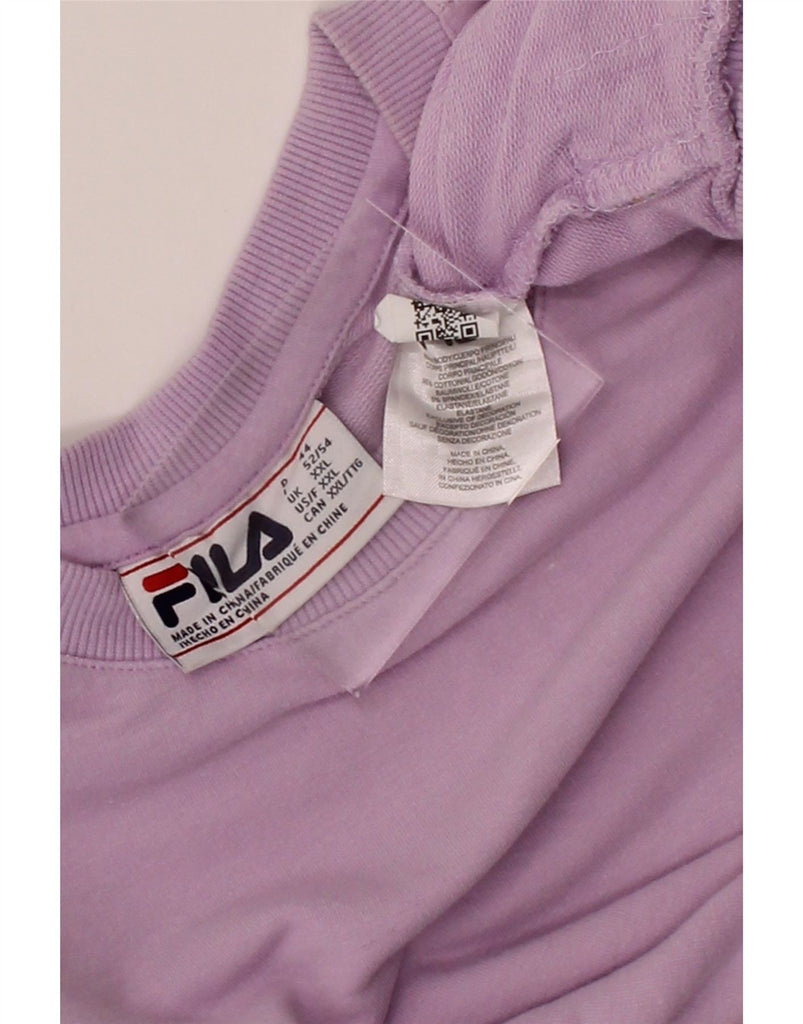 FILA Womens Sweatshirt Jumper UK 20 2XL Purple Cotton Vintage Fila and Second-Hand Fila from Messina Hembry 