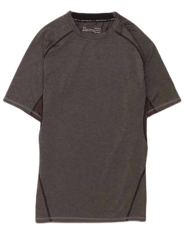 Under Armour Mens Heat Gear T-Shirt Top Large Grey Colourblock