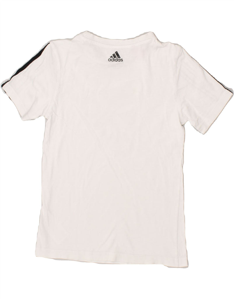 ADIDAS Boys Graphic T-Shirt Top 7-8 Years White Cotton | Vintage Adidas | Thrift | Second-Hand Adidas | Used Clothing | Messina Hembry 