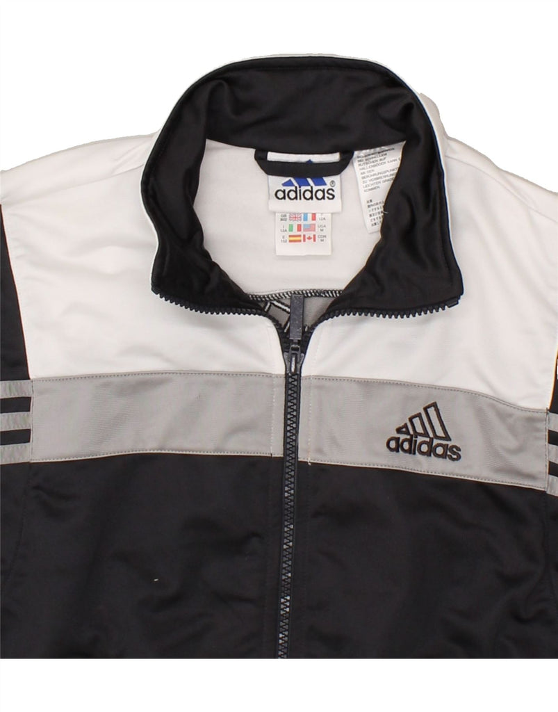 ADIDAS Boys Graphic Tracksuit Top Jacket 11-12 Years Large Black | Vintage Adidas | Thrift | Second-Hand Adidas | Used Clothing | Messina Hembry 