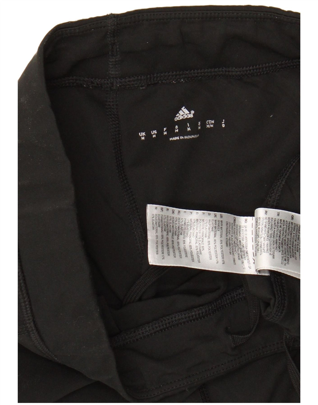 Adidas Womens Leggings UK 12 Medium  Black Polyester