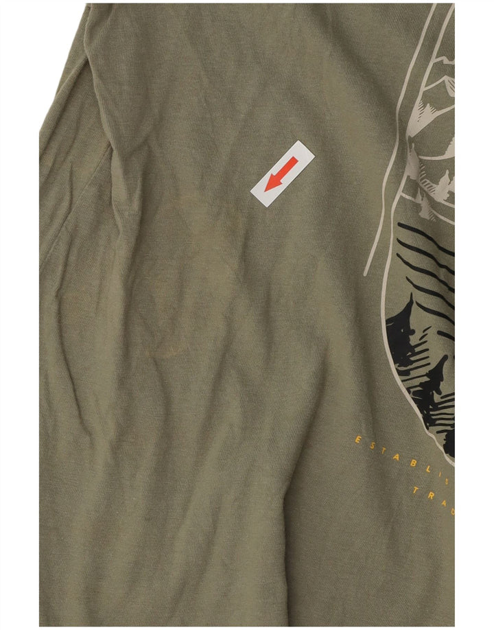Hurley Mens Graphic T-Shirt Top Medium Green Cotton