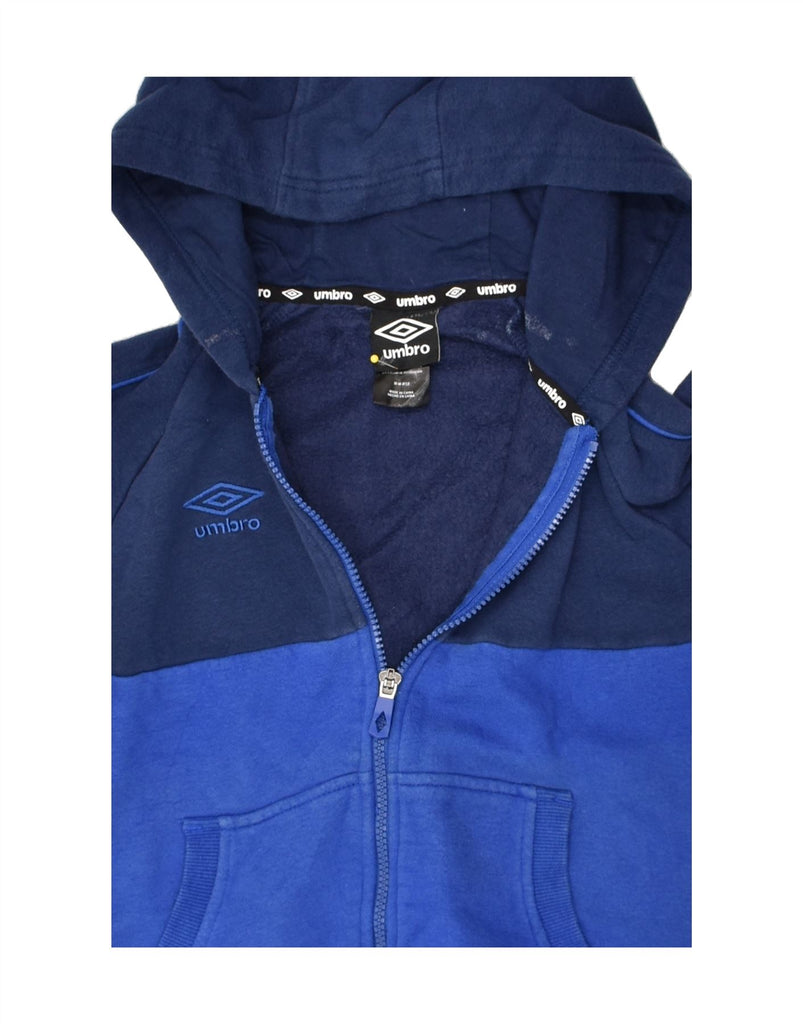 UMBRO Boys Zip Hoodie Sweater 8-9 Years Medium  Navy Blue Colourblock | Vintage Umbro | Thrift | Second-Hand Umbro | Used Clothing | Messina Hembry 