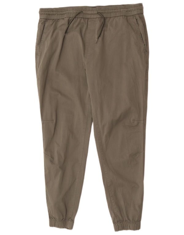 Zara Mens Joggers Chino Trousers XL W34 L28 Green Cotton