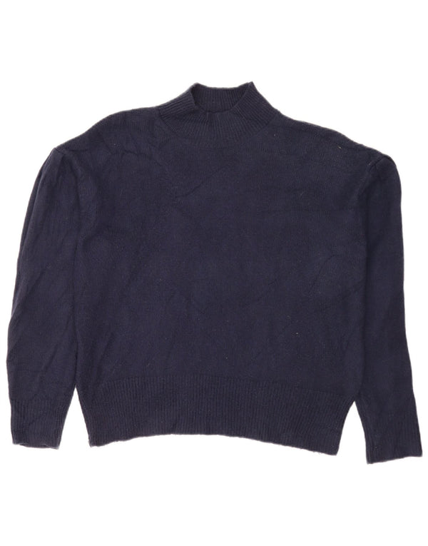 Marks & Spencer Womens Turtle Neck Jumper Sweater UK 14 Medium Navy Blue