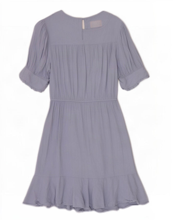 Marks & Spencer Womens A-Line Dress UK 12 Medium Blue Viscose
