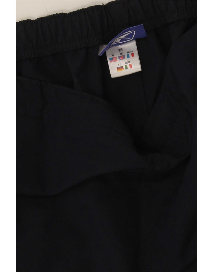 Reebok Womens Crop Tracksuit Trousers UK 16 Large Navy Blue