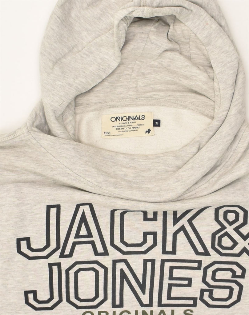 JACK & JONES Mens Graphic Hoodie Jumper Medium Grey Cotton | Vintage Jack & Jones | Thrift | Second-Hand Jack & Jones | Used Clothing | Messina Hembry 