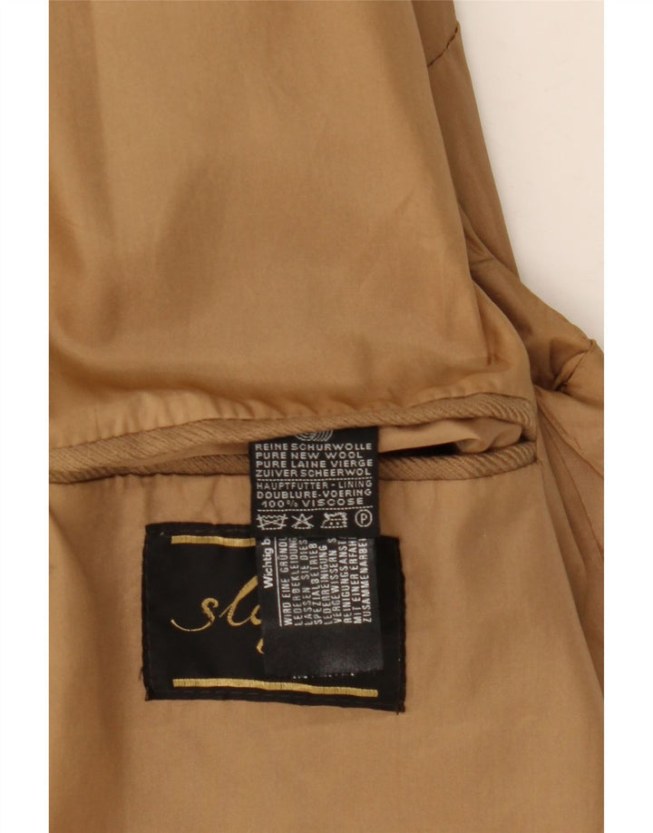 Vintage Mens Bomber Jacket UK 38 Medium Beige Argyle/Diamond Wool