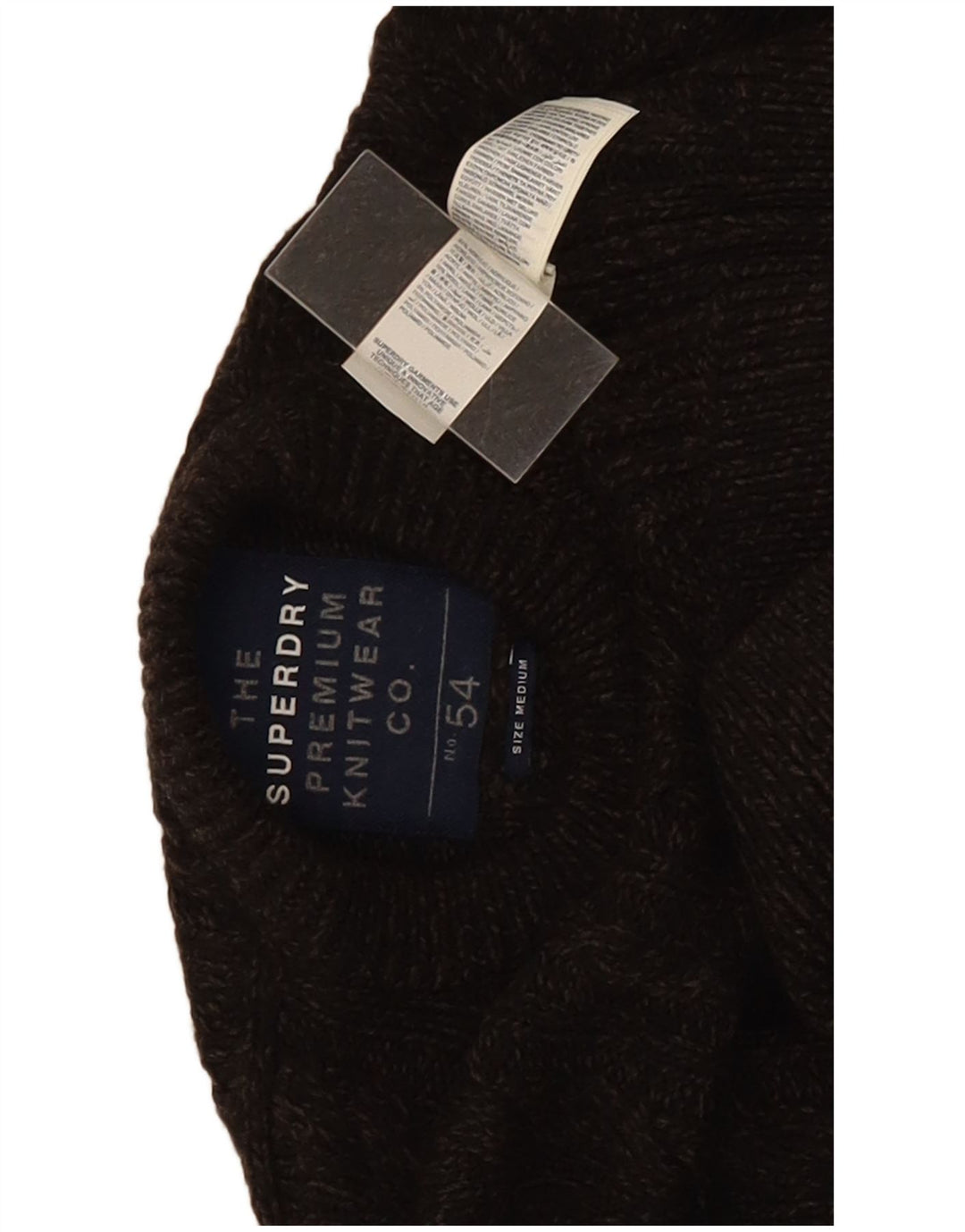 Superdry Mens Crew Neck Jumper Sweater Medium Brown Flecked Acrylic