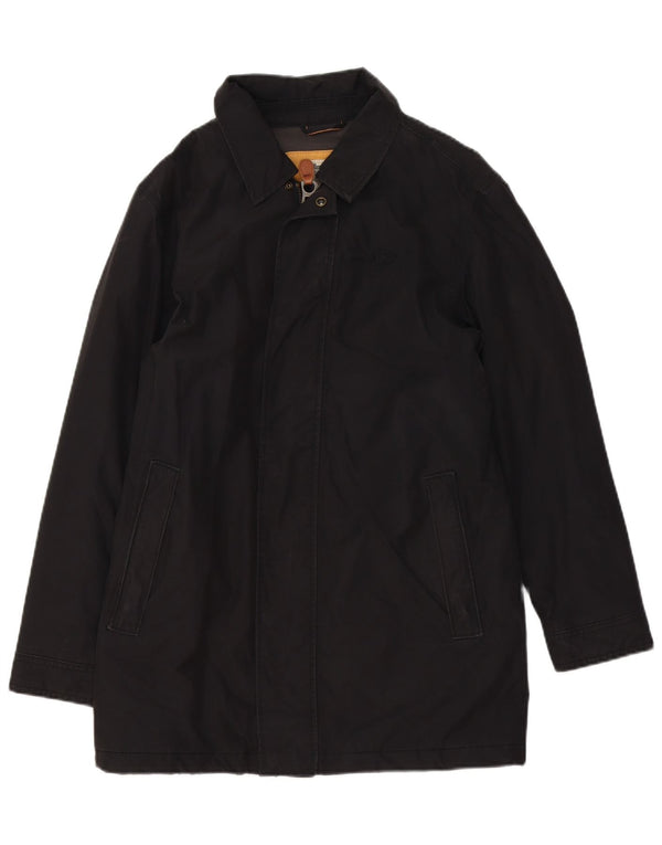 Timberland Mens Loose Fit Overcoat UK 34 XS Black Cotton