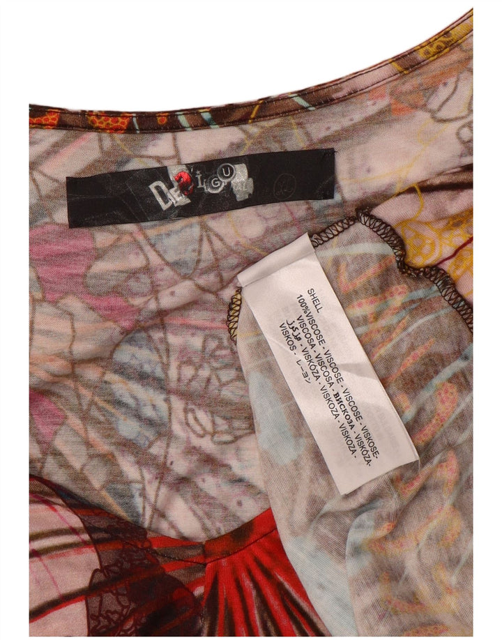 Desigual Womens Blouse Top UK 18 XL Multicoloured Patchwork Viscose