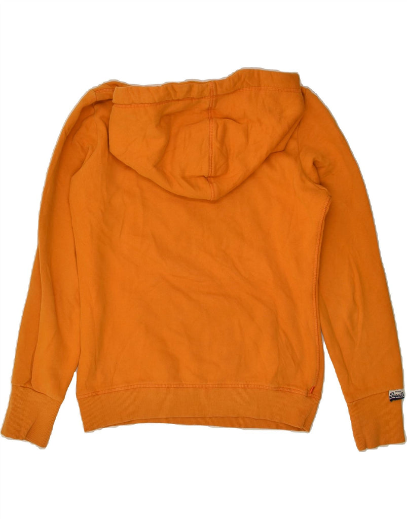 SUPERDRY Womens Graphic Hoodie Jumper UK 14 Medium Orange Cotton | Vintage Superdry | Thrift | Second-Hand Superdry | Used Clothing | Messina Hembry 