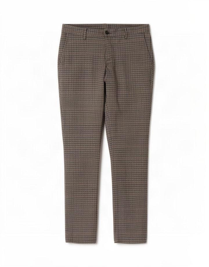 Benetton Mens Straight Suit Trousers IT 48 Medium W34 L34 Grey Houndstooth