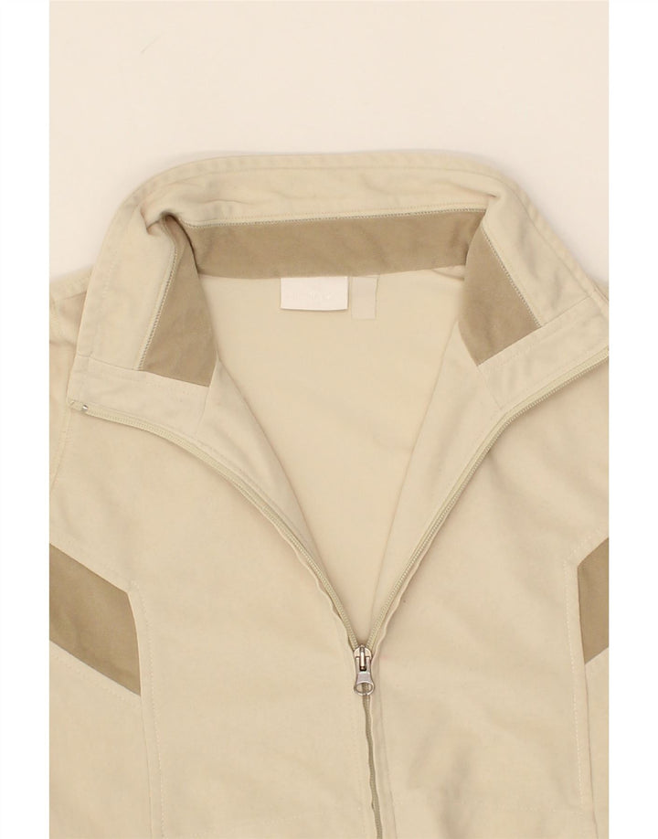 DIADORA Womens Tracksuit Top Jacket UK 16 Large Beige Polyester Vintage Diadora and Second-Hand Diadora from Messina Hembry 