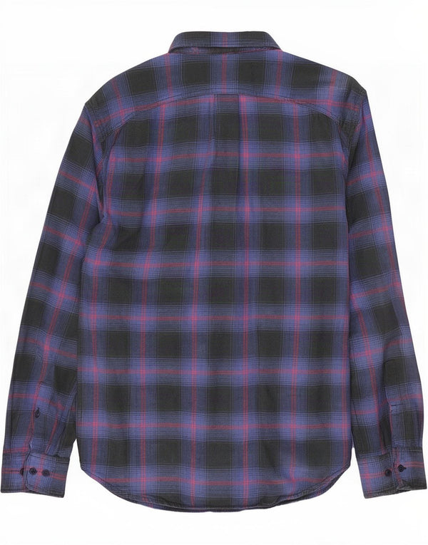 Lee Mens Relaxed Fit Flannel Shirt Small Navy Blue Check Cotton
