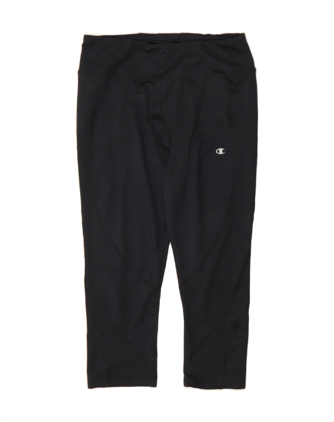 CHAMPION Womens Capri Leggings UK 14 Large  Black Polyester Vintage Champion and Second-Hand Champion from Messina Hembry 