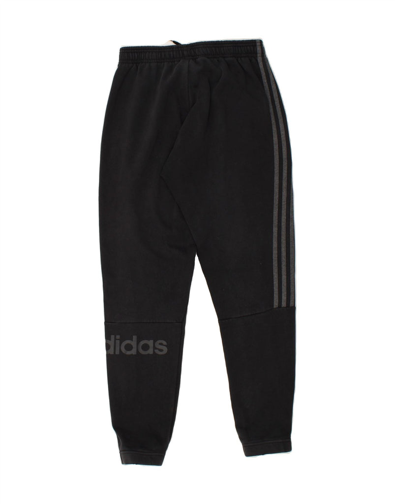 ADIDAS Mens Graphic Tracksuit Trousers Joggers Small Black Cotton | Vintage Adidas | Thrift | Second-Hand Adidas | Used Clothing | Messina Hembry 