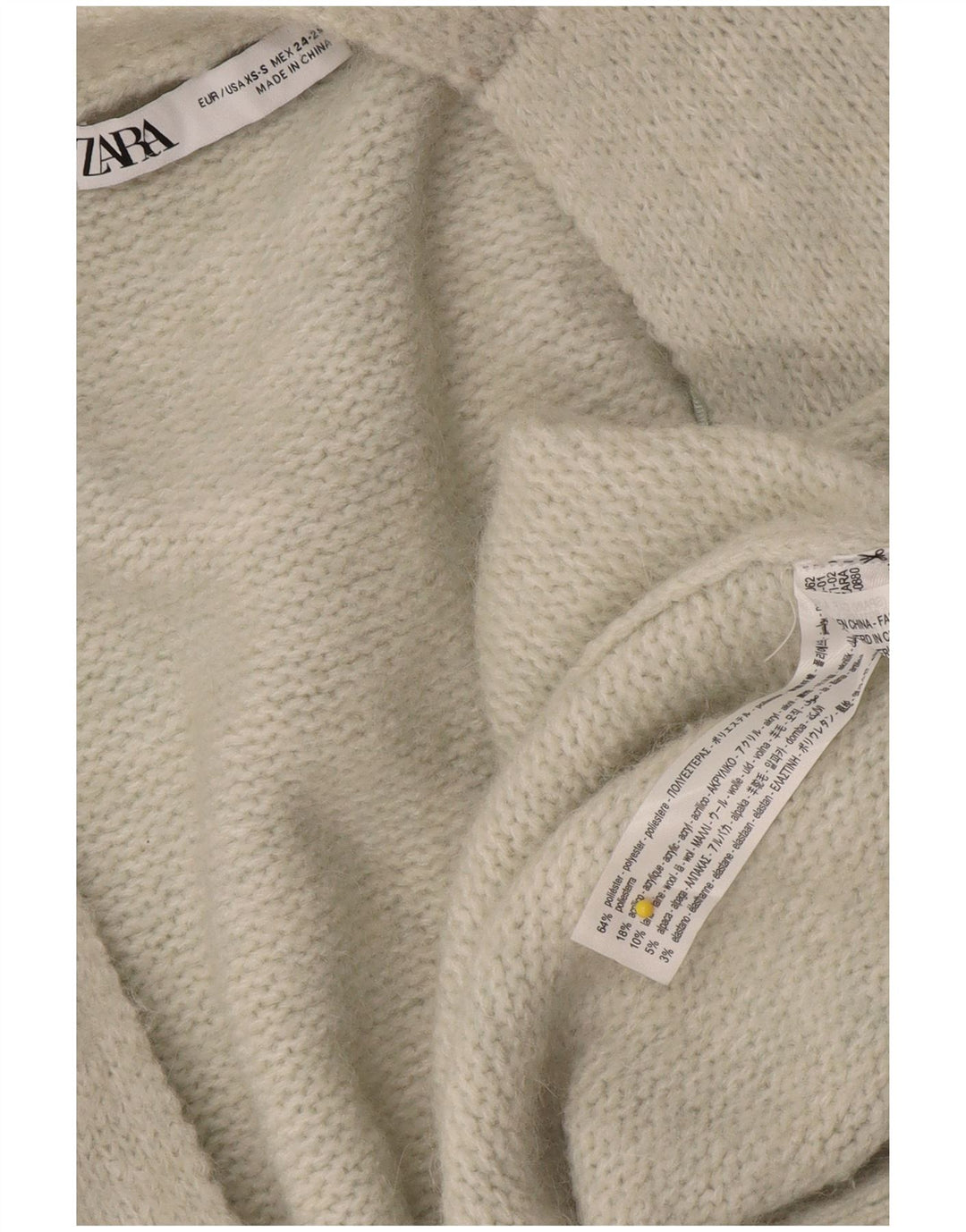Zara Womens Oversized Longline Open Cardigan Sweater UK 6 XS Grey Polyester